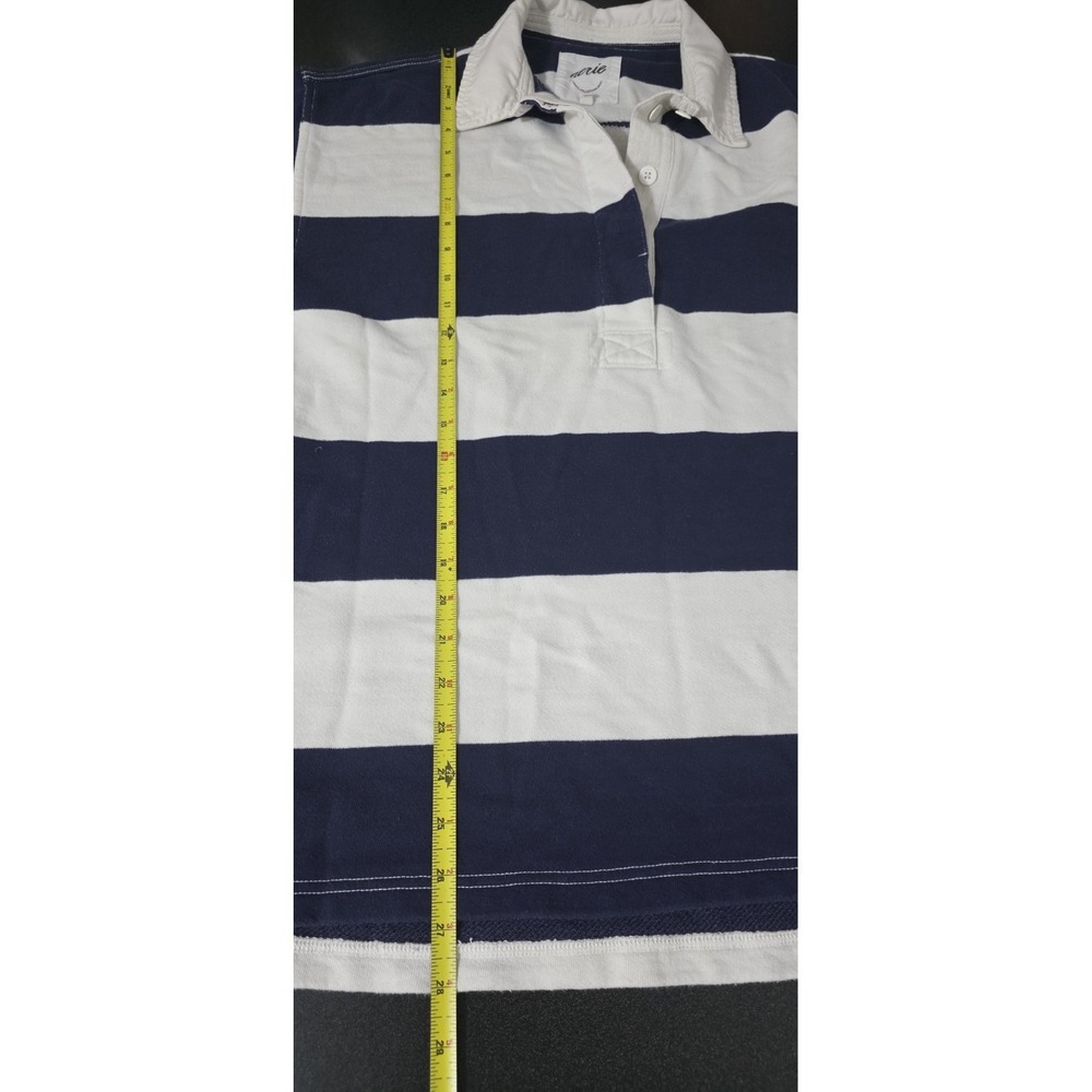 Aerie Prep Rally Rugby Sweatshirt Blue White Striped Oversized XS Pullover EUC - Picture 6 of 8